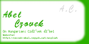 abel czovek business card